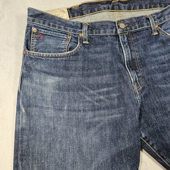 Polo Ralph Lauren Hampton Straight Leg Jeans Mens Size 38x30 Distressing READ - Picture 3 of 16